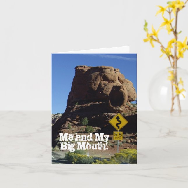 Ich und mein großer Mund - es tut mir leid! Grußka Karte (Gelbe Blume)