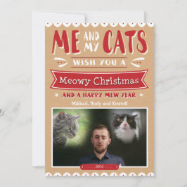 Ich und meine Katzen Weihnachts-12x18 Foto-Karte Feiertagskarte