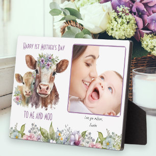 Ich und Moo Mommy und Baby Cow Mutter Day Foto Fotoplatte