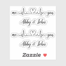 Ich und Sie Heartbeat Liebe Heart Line Individuell Aufkleber