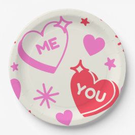 Ich und Sie Romantische Herzpapierplatte Pappteller