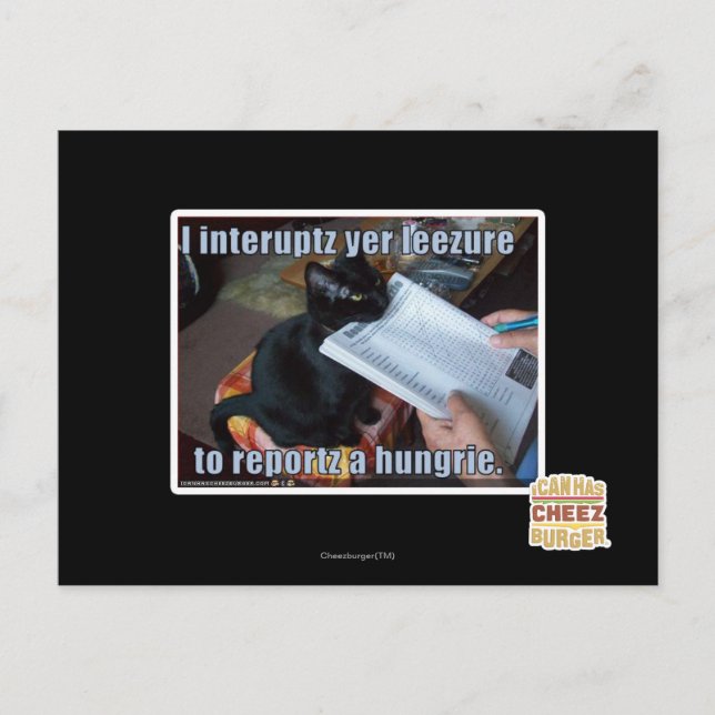 Ich unterbreche Yen Leezure Postkarte (Vorderseite)