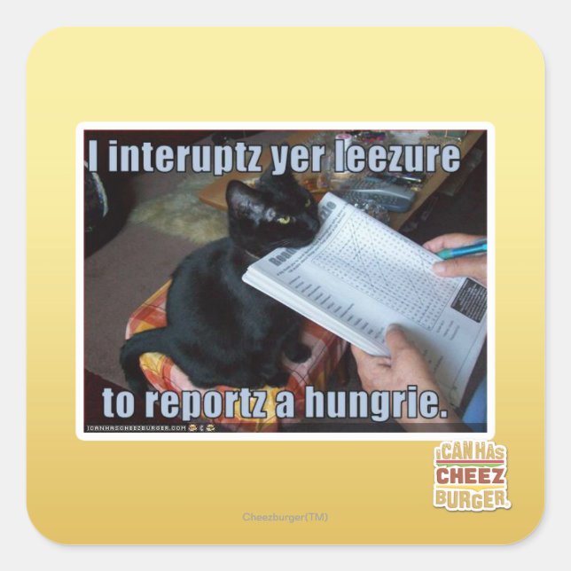 Ich unterbreche Yen Leezure Quadratischer Aufkleber (Vorderseite)