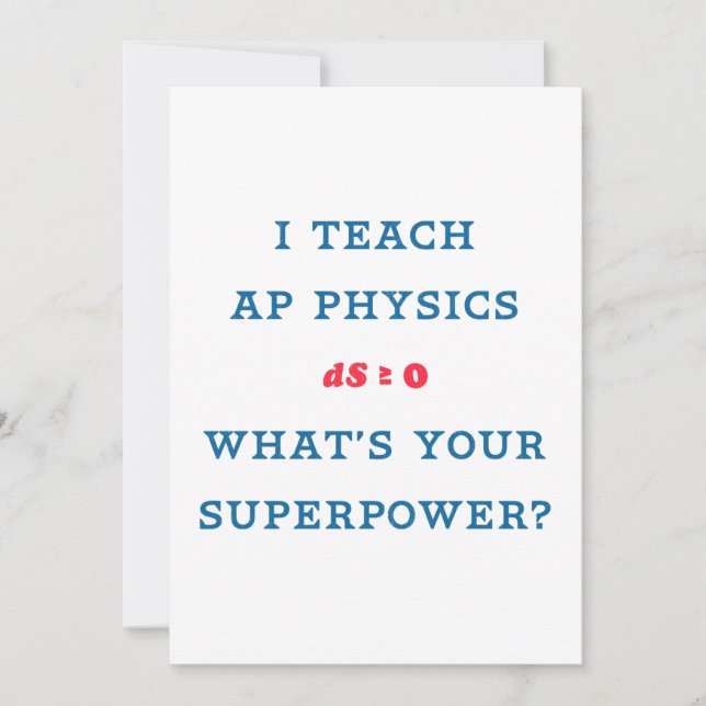 Ich unterrichte AP Physik Was ist deine Supermacht (Vorderseite)