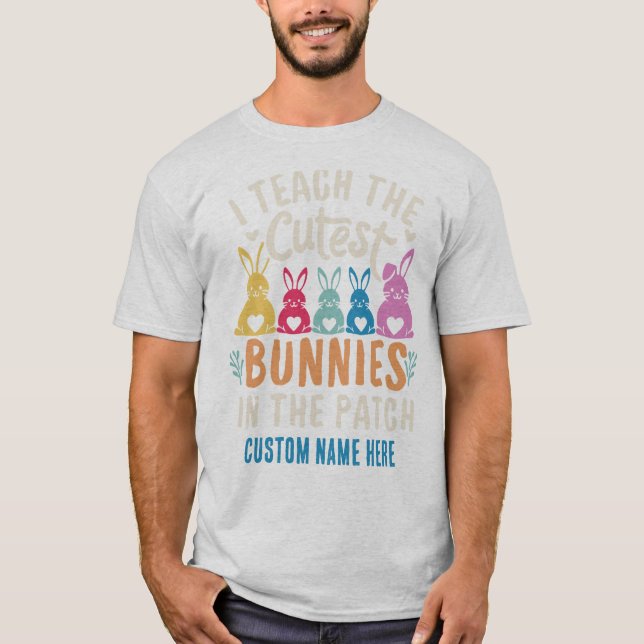 Ich unterrichte das Niedlichste Bunnies Personalis T-Shirt (Vorderseite)