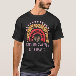 Ich unterrichte das süßeste Herz Leopard Lehrerin T-Shirt