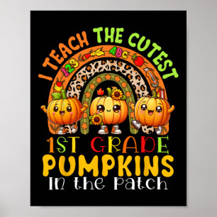 Ich unterrichte den Niedlichen Pumpkins-Erntedank Poster