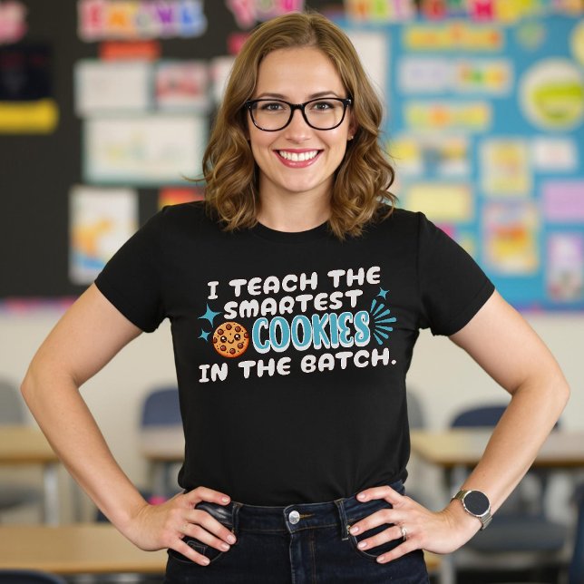 Ich unterrichte die klügsten Cookies im Stapelblau T-Shirt (I Teach The Smartest Cookies In The Batch Blue T-Shirt)