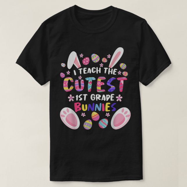 Ich unterrichte die Niedliche Bunnies-Lehrerin Eas T-Shirt (Design vorne)