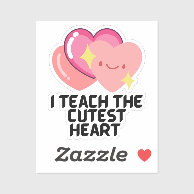 Ich unterrichte die niedlichsten Herzen Aufkleber (Blatt)