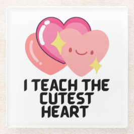 Ich unterrichte die niedlichsten Herzen Glasuntersetzer