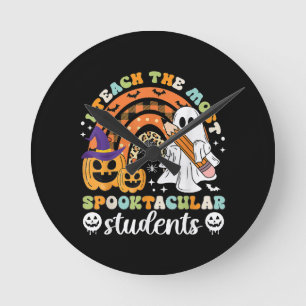 Ich unterrichte die spooktastischsten Schüler Runde Wanduhr