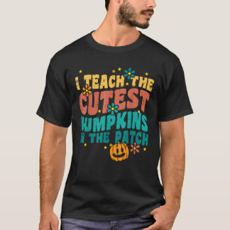 Ich unterrichte die süßesten Kürbisse Retro Vintag T-Shirt