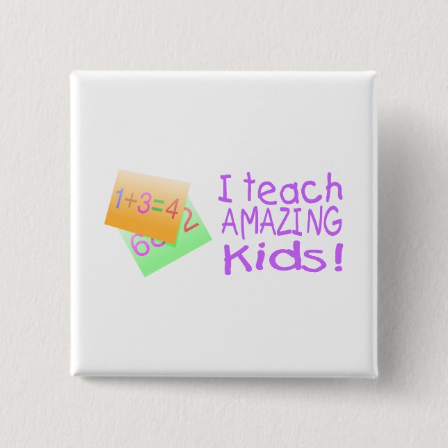 Ich unterrichte fantastische Kinder (Zahlen) Button (Vorderseite)