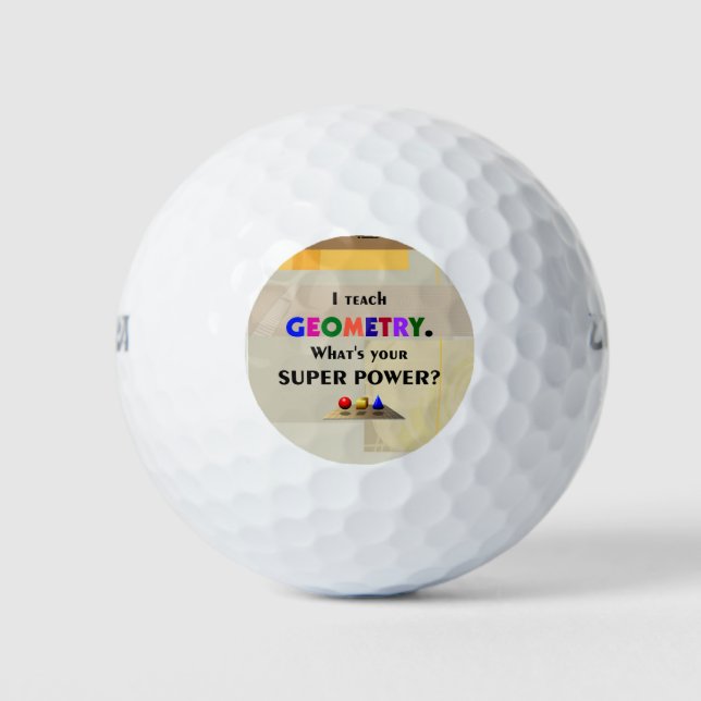 Ich unterrichte Geometrie, angepasstes Design Golfball (Vorderseite)