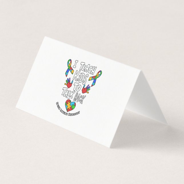 Ich unterrichte Kinder, um die Sprachentherapie zu Visitenkarten (Vorderseite)
