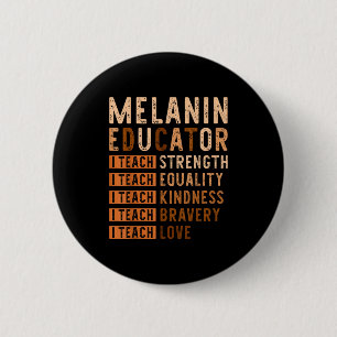 Ich unterrichte Liebe Black History Month Afroamer Button