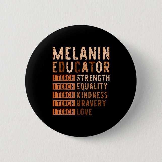 Ich unterrichte Liebe Black History Month Afroamer Button (Vorderseite)