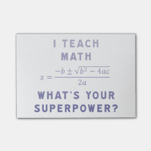 Ich unterrichte Mathe, was Ihre Supermacht ist? Post-it Klebezettel