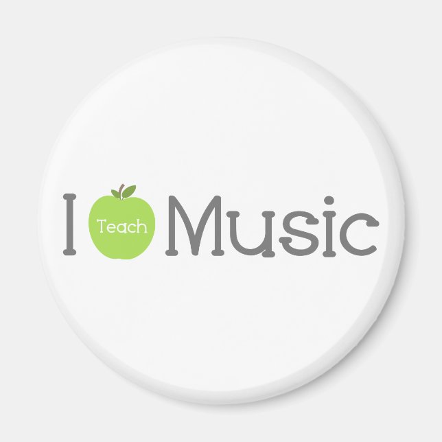 Ich unterrichte Music Green Apple Magnet (Vorne)