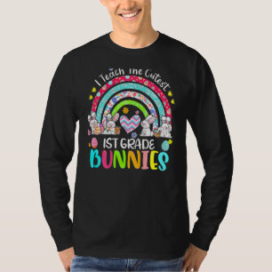 Ich unterrichte Niedliche Bunnies 1. Klasse Lehrer T-Shirt