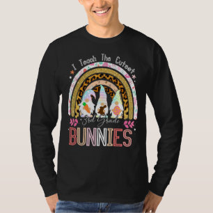Ich unterrichte Niedliche Bunnies Leopard Rainbow  T-Shirt