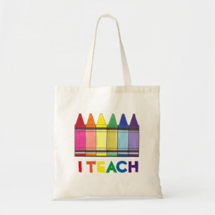 Ich unterrichte Rainbow Crayons Teacher Tote Bag Tragetasche