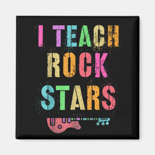 Ich unterrichte Rockstars Band Vibes Lehrer Rocks Magnet