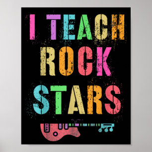Ich unterrichte Rockstars Band Vibes Lehrer Rocks Poster
