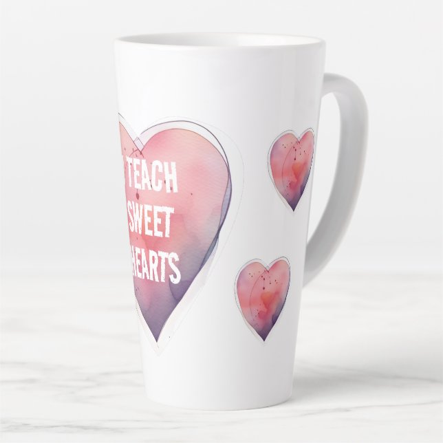 Ich unterrichte Sweet Hearts Valentinstag Dope Tex Milchtasse (Rechte Ecke)