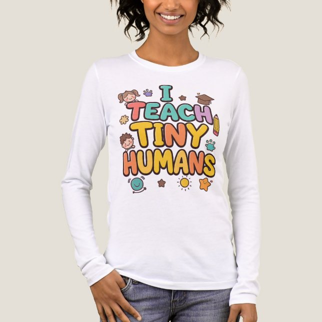 Ich unterrichte winzige Menschen Tri-Blend Shirt (Vorderseite)