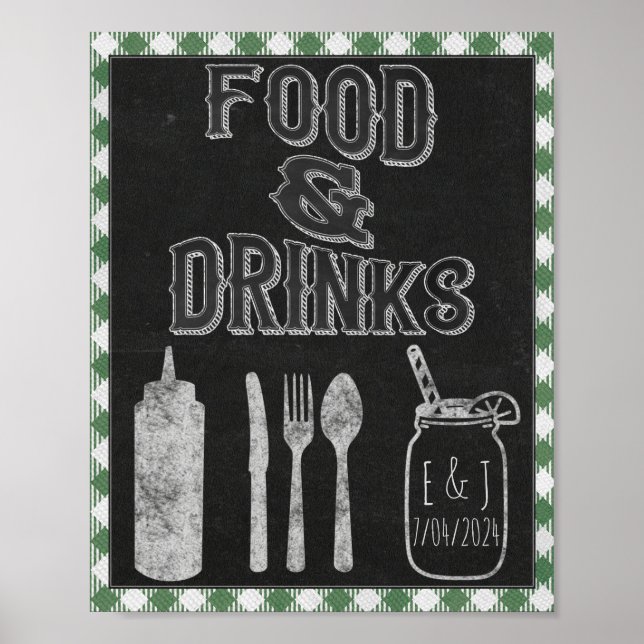 Ich unterschreibe GRILLEN Party Green Food Bar Foo Poster (Vorne)