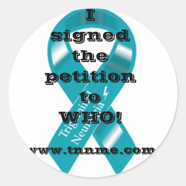 Ich unterschrieb die Petitionsaufkleber.. Runder Aufkleber (Vorderseite)