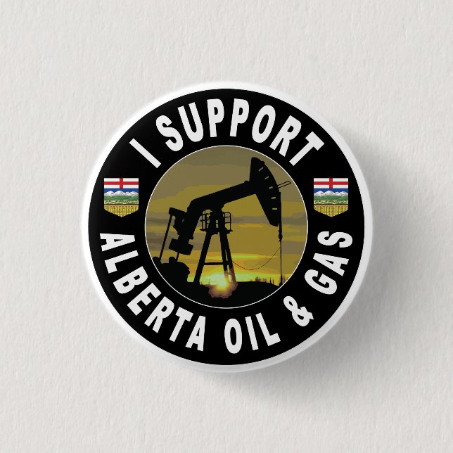 Ich unterstütze Alberta Oil & Gas Button (Vorderseite)