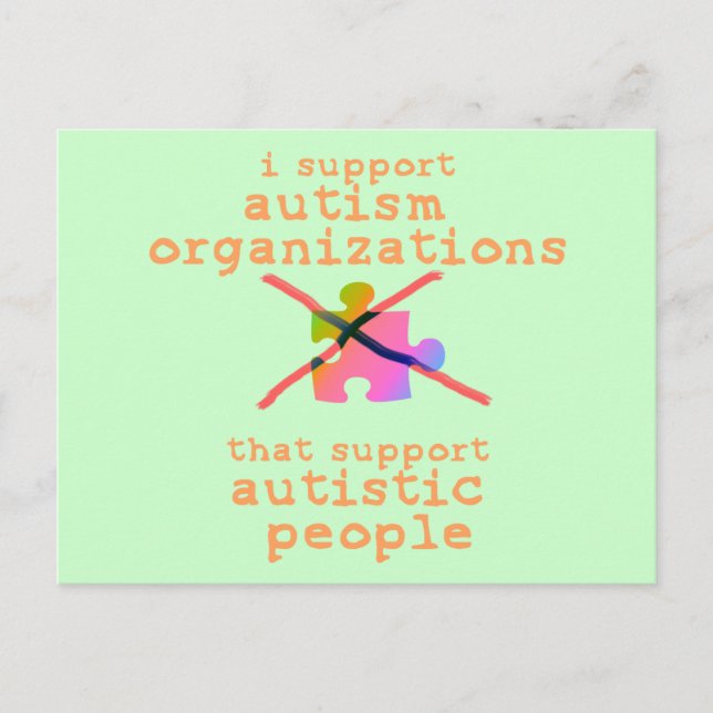 Ich unterstütze Autismus-Organisationen Postkarten (Vorderseite)