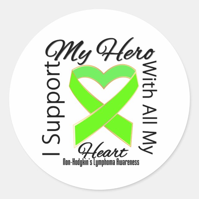 Ich unterstütze das Bewusstsein meines Helden ohne Runder Aufkleber (Vorderseite)