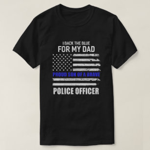 Ich unterstütze das Blau für mein Polizeiamt des V T-Shirt