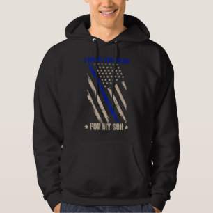 Ich unterstütze das Blau für mein Sohn Patriotisch Hoodie