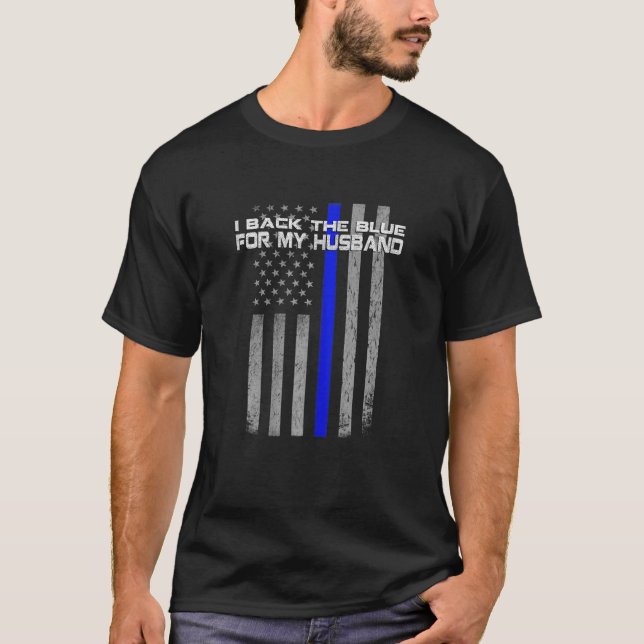 Ich unterstütze das Blau für meine Ehefrau der Pol T-Shirt (Vorderseite)