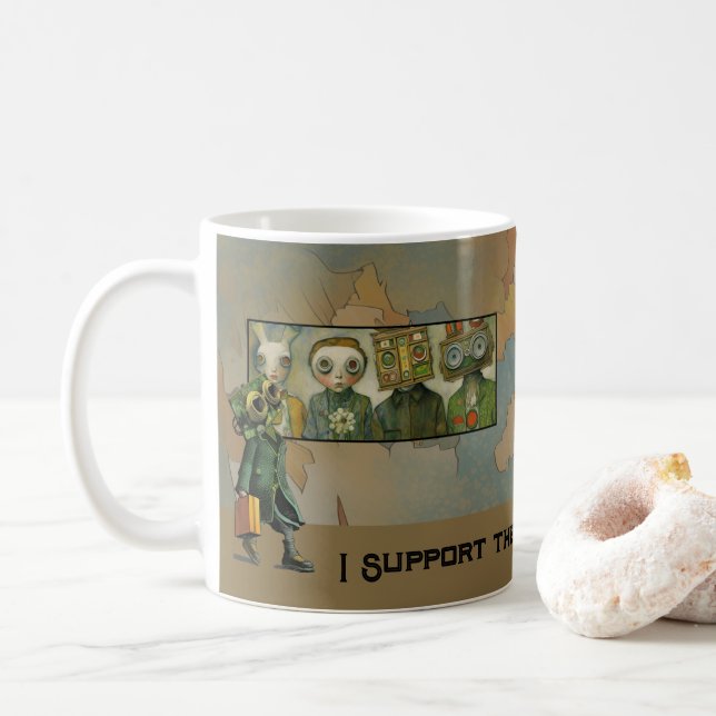 Ich unterstütze den Topeka Art Guild Mug Kaffeetasse (Mit Donut)