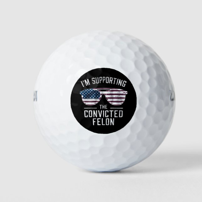 Ich unterstütze den verurteilten Felon Pro Trump 2 Golfball (Vorderseite)