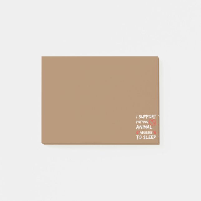 Ich unterstütze die Einstellung von Tiermissbrauch Post-it Klebezettel (Vorderseite)