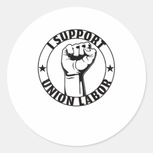 Ich unterstütze die Gewerkschaft der Gewerkschaft Runder Aufkleber