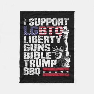 Ich unterstütze die Lgbtq Liberty Guns Bibel Trump Fleecedecke