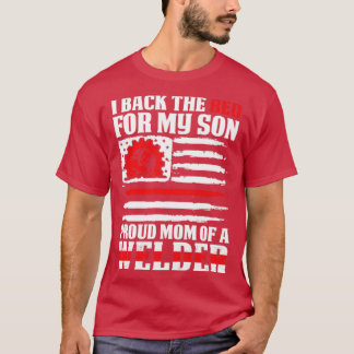 Ich unterstütze die rot-proud-Mama von Welder Son  T-Shirt