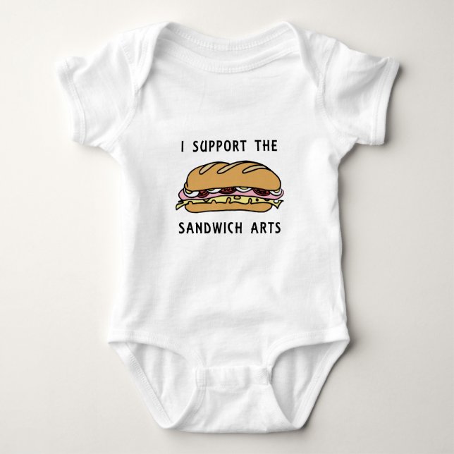 Ich unterstütze die Sandwich-Künste Baby Strampler (Vorderseite)