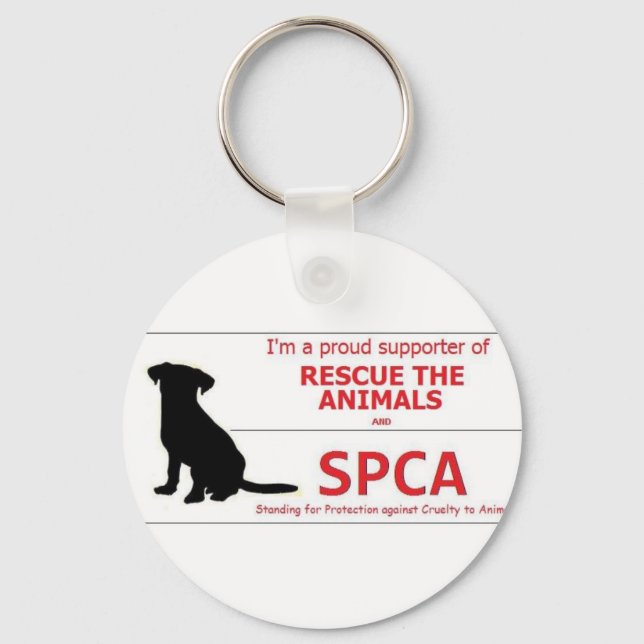 "Ich unterstütze die SPCA..." Schlüsselanhänger (Vorderseite)