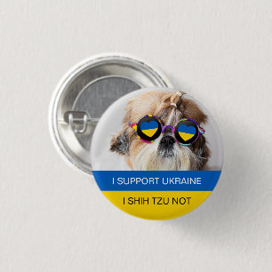 Ich unterstütze die Ukraine I Shih Tzu Not Heart F Button