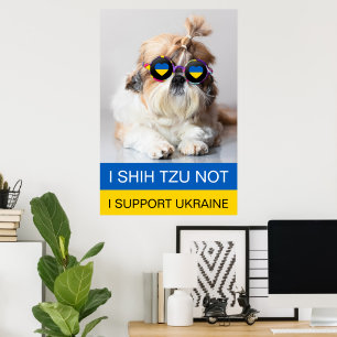 Ich unterstütze die Ukraine I Shih Tzu Not Heart F Poster
