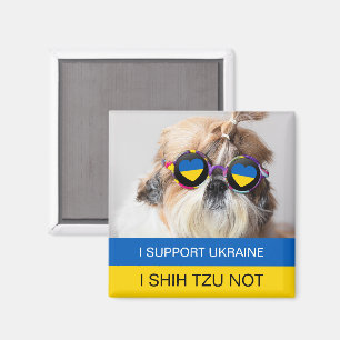 Ich unterstütze die Ukraine Ich Shih Tzu Kein Herz Magnet